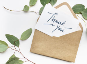 "Thank you" note