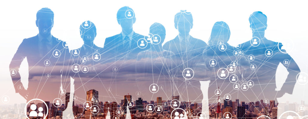 Group of temporary recruiting staffing professionals