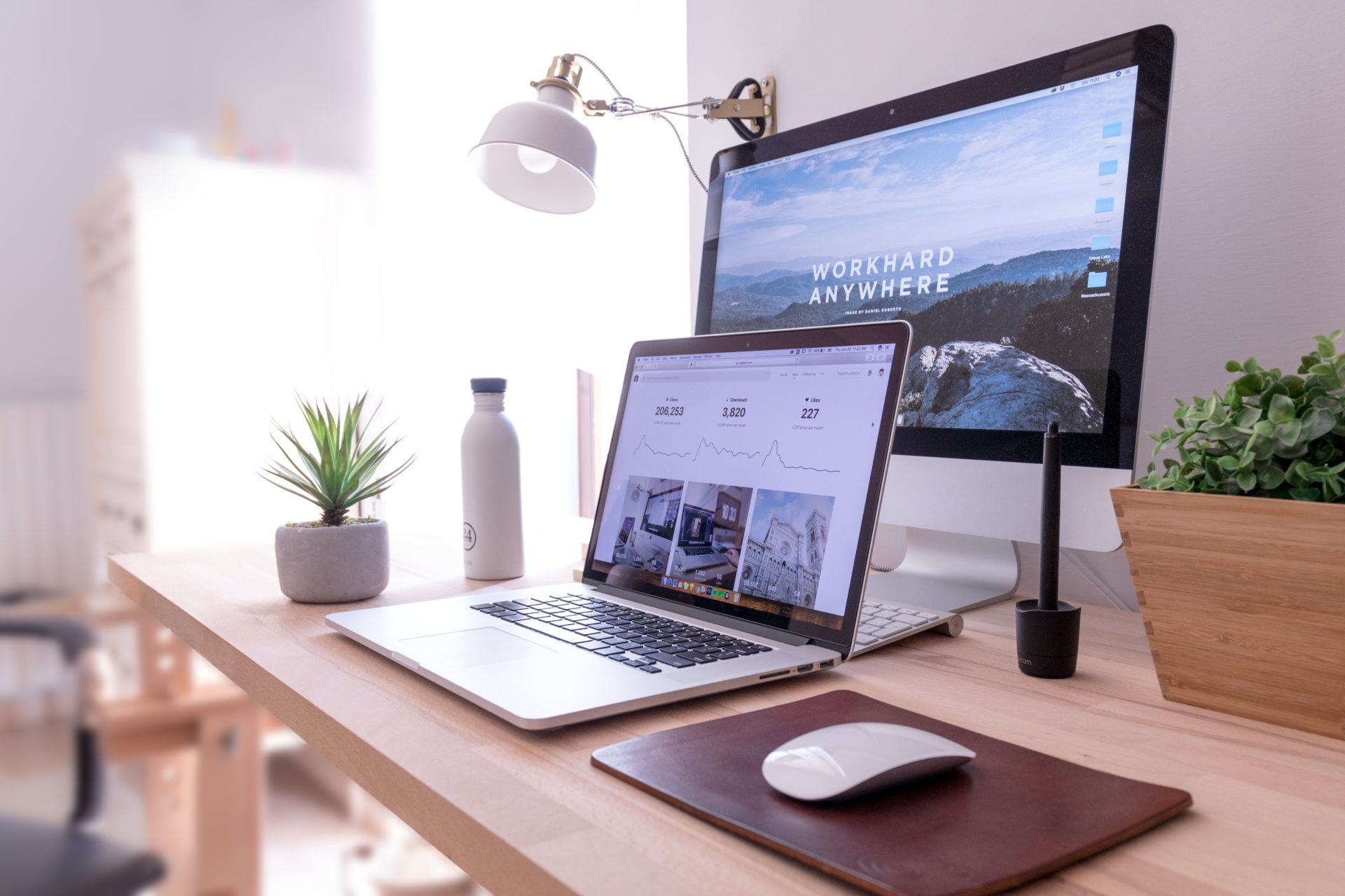 Picture of a remote workers workstation