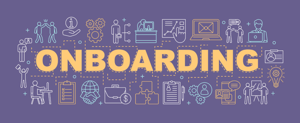mployee onboarding process word concepts banner