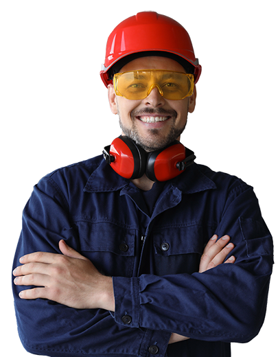 Construction foreman with arms crossed