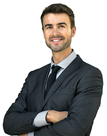 Insurance manager with arms crossed