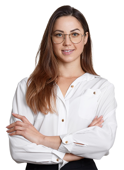 Loan officer with arms crossed