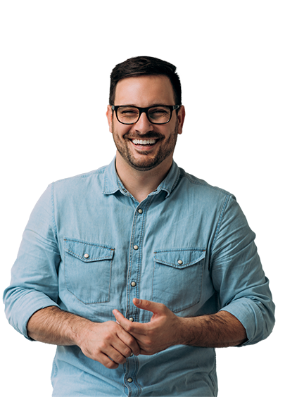Professional man laughing
