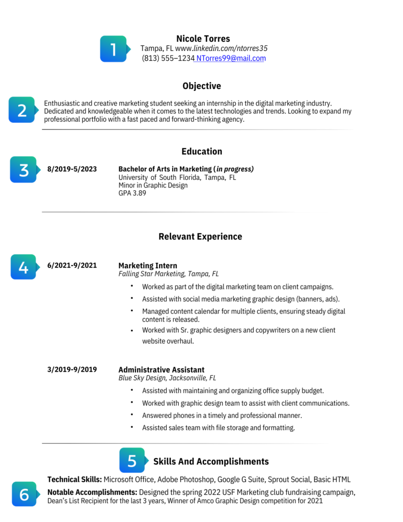 Sample student resume