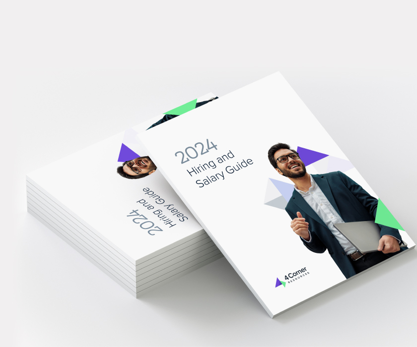 Image of a stack of 2024 Hiring and Salary Guides