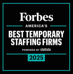 Badge: Forbes America's Best Temporary Staffing Firms 2025, powered by statista