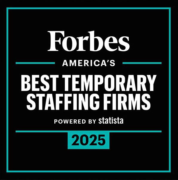 Badge: Forbes America's Best Temporary Staffing Firms 2025, powered by statista