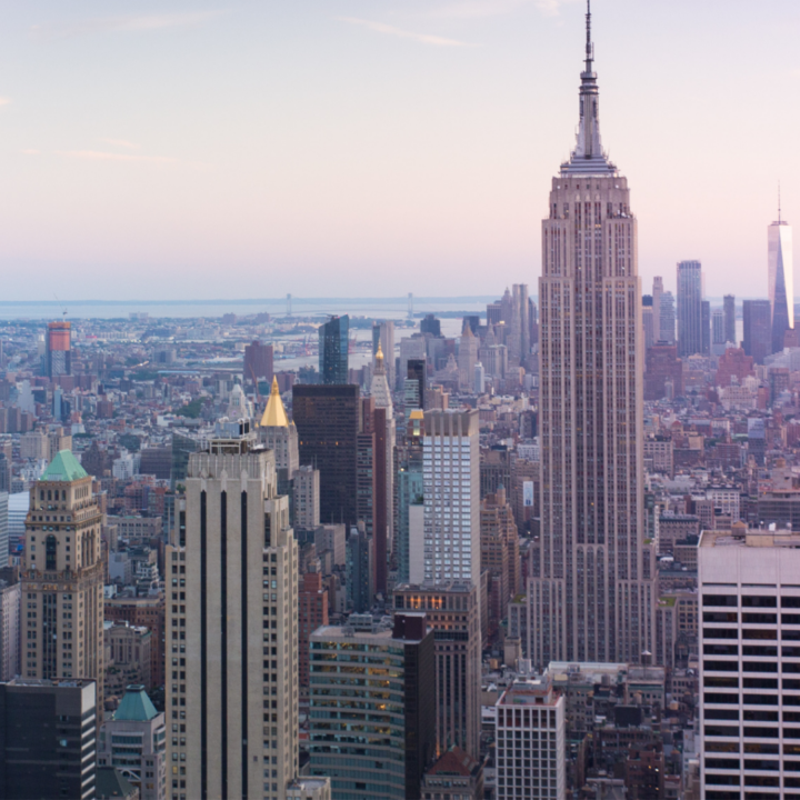 New York City skyline with the Empire State Building prominently visible, representing a major U.S. business and employment hub.