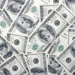 Scattered U.S. $100 bills