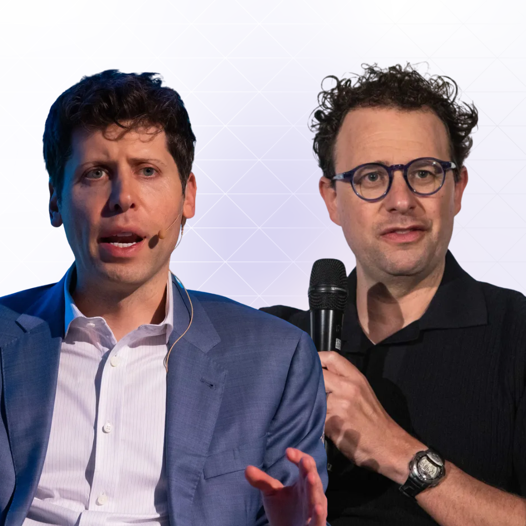 OpenAI CEO Sam Altman and Anthropic CEO Dario Amodei speaking at separate events