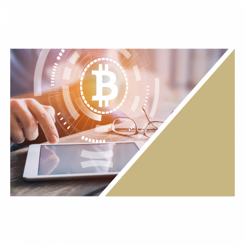 Professional pointing to Bitcoin on an IPad Professional pointing to Bitcoin on an IPad